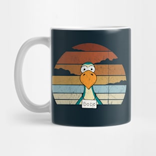 Comic Dodo Retro Sunset Funny Dodo Bird Oldschool Sundown Mug